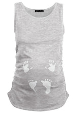 Load image into Gallery viewer, Maternity Cute Feet Printed Sleeveless Vest T-Shirt
