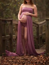 Load image into Gallery viewer, Maternity Sexy White Sleeveless Wrapped Chest Long Dress

