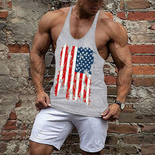 Load image into Gallery viewer, Flag Printed Breathable Split Men's Tops
