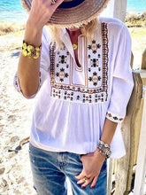 Load image into Gallery viewer, V-neck Print Holiday Women's Shirt
