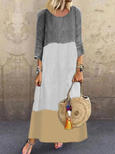 Load image into Gallery viewer, Women's Casual Loose Colorblock Long Dress

