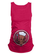 Load image into Gallery viewer, Maternity Casual Fun Baby Cooking Printed Sleeveless T-shirt
