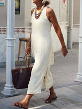 Load image into Gallery viewer, V-neck Cotton and Linen Long Dress

