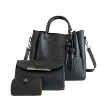 Load image into Gallery viewer, Three Pieces Fringed Wood Beads Mother Bag Women's Bag
