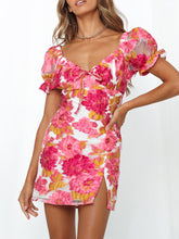 Load image into Gallery viewer, Women's Sexy V-Neck Floral Mini Bodycon Dress
