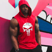 Load image into Gallery viewer, Men's Skull Stitching Hooded Sleeveless Sports Vest
