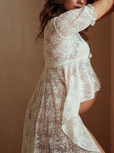 Load image into Gallery viewer, Maternity Dress Elegant Solid Color Lace Photo Dress  
