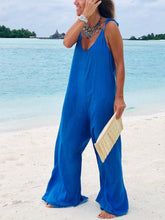 Load image into Gallery viewer, Women's Casual Loose Comfortable Cotton and Linen Jumpsuit
