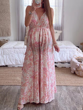 Load image into Gallery viewer, Maternity Sexy V-Neck Cutout Backless Printed Sleeveless Dress
