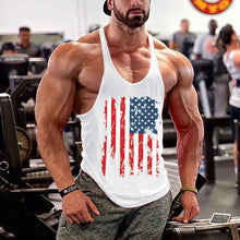Load image into Gallery viewer, Flag Printed Breathable Split Men's Tops

