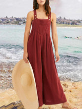 Load image into Gallery viewer, Women's Fashion Solid Color Loose Strap Jumpsuit
