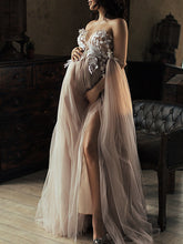 Load image into Gallery viewer, Maternity Dress Sexy Elegant Soft Yarn Lace Photo Dress
