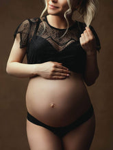 Load image into Gallery viewer, Maternity Elegant Solid Color Lace Photo Clothing Bodysuit
