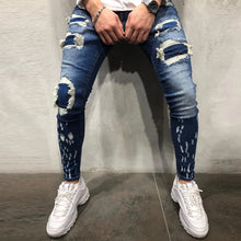 Load image into Gallery viewer, Men's Casual Slim Fit Hole Trousers Jeans
