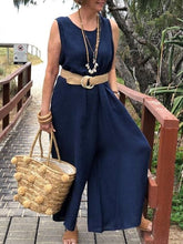 Load image into Gallery viewer, Simple Casual Wide Leg Belt Women's Jumpsuits
