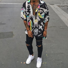 Load image into Gallery viewer, Printed Lapel Button Casual Men's Shirt
