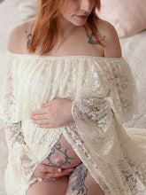 Load image into Gallery viewer, Maternity Dress Sexy Elegant Lace Strapless Photo Dress
