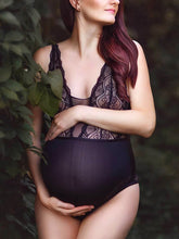 Load image into Gallery viewer, Maternity Dress Elegant Solid Color Lace Photo Dress

