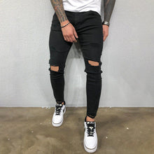 Load image into Gallery viewer, Men's Ripped Torn Stretch-Leg Jeans
