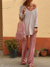 Load image into Gallery viewer, V-neck Long Sleeve Loose Casual Two-piece Suit Summer
