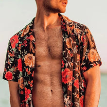 Load image into Gallery viewer, Colorblock Printed Loose Beach Men's Tops
