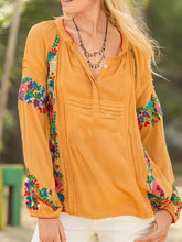 Load image into Gallery viewer, Casual Loose Crew Neck Embroidered Printed Top
