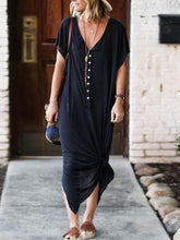 Load image into Gallery viewer, V-neck Short Sleeve Fashion Loose Dress
