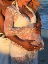 Load image into Gallery viewer, Maternity Dress Sexy Elegant Lace Strapless Photo Dress
