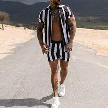 Load image into Gallery viewer, Beach Holiday Leaf Print Casual Suit Men
