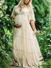 Load image into Gallery viewer, Maternity Bohemian Sexy Lace Elegant Sleeve Evening Dress
