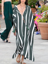 Load image into Gallery viewer, Plus Size Striped Lapel Long Section Women's Dress
