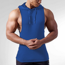 Load image into Gallery viewer, Men's Solid Color Sleeveless Hooded Vest
