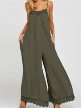 Load image into Gallery viewer, Women's Lace Wide Leg Spaghetti Straps Backless Jumpsuit
