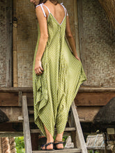 Load image into Gallery viewer, Women's Casual Dot Print V-Neck Suspender Jumpsuit
