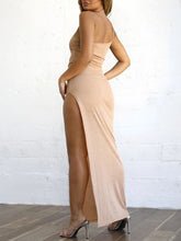 Load image into Gallery viewer, Maternity Sexy One-Shoulder Strap Split Bodycon Dress
