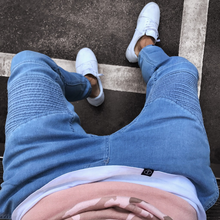 Load image into Gallery viewer, Men's Fashion Light Blue Skinny Jeans
