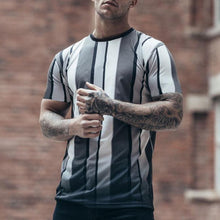 Load image into Gallery viewer, Men's Vertical Stripes Contrast Color Casual T-Shirt
