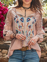 Load image into Gallery viewer, Women's Fashion Casual Floral Embroidered Printed T-shirt  
