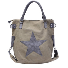 Load image into Gallery viewer, Washed Canvas Pentagram Shoulder Bag Diagonal Bag

