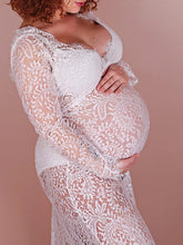 Load image into Gallery viewer, Maternity Sexy Lace Backless Maxi Dress
