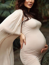 Load image into Gallery viewer, Maternity Dress Elegant Solid Color Strapless Photo Dress  
