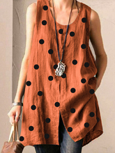 Load image into Gallery viewer, Women's Printed Cotton And Linen Casual Sleeveless Vest Shirt

