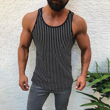 Load image into Gallery viewer, Men's Striped Bottom Sports Vest
