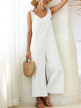 Load image into Gallery viewer, Women's Tied Bandwidth Straight Solid Solid Siamese Jumpsuit
