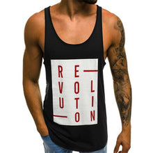 Load image into Gallery viewer, Letter Printed Round Neck Men's Tops
