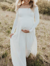 Load image into Gallery viewer, Off The Shoulder Long Sleeve Loose Maternity Dress
