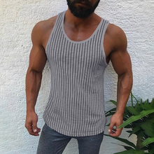 Load image into Gallery viewer, Men's Striped Bottom Sports Vest
