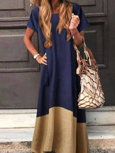 Load image into Gallery viewer, Spliced Loose Casual Long Dress
