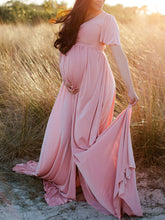 Load image into Gallery viewer, Maternity Elegant Solid Color Lace Photo Dress  

