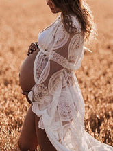 Load image into Gallery viewer, Maternity Dress Sexy Elegant Lace Strapless Photo Dress
